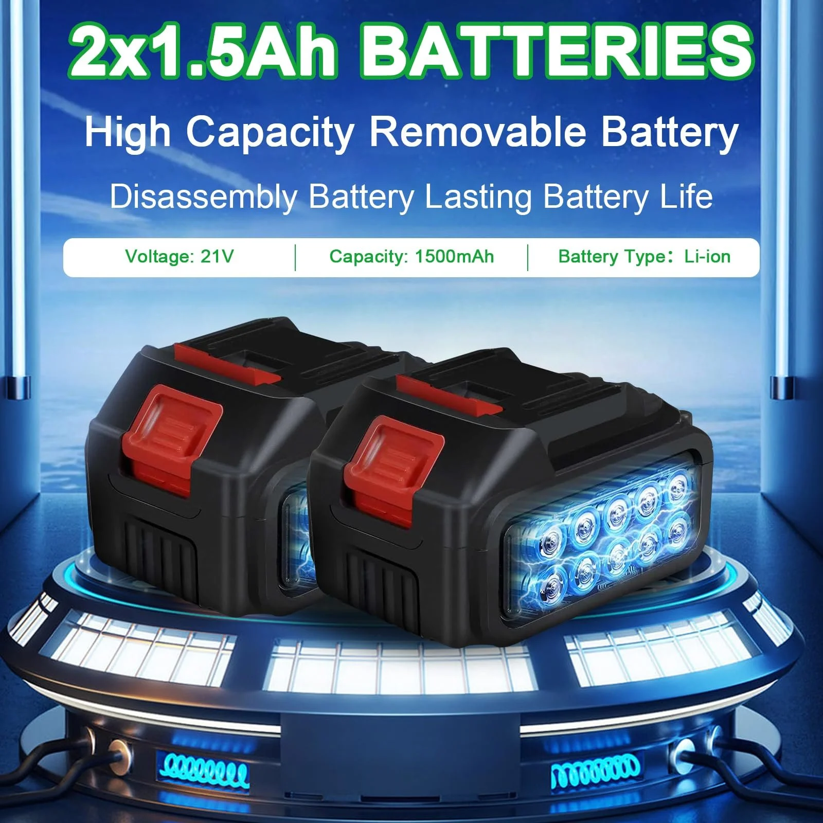 Електрична повітродувка Hulaiyaa 2 швидкості 35 000 rpm 2x 21 V 1500 mAh, фото №3 Електрична повітродувка Hulaiyaa 2 швидкості 35 000 rpm 2x 21 V 1500 mAh, фото №3