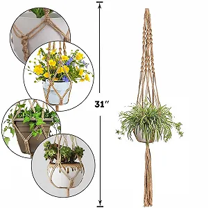 Подвесная корзина макраме LINXIU 2 шт. 80 см synthetic.ua - Фото 1