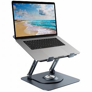 Подставка для ноутбука с вращающимся на 360

градусов круглым основанием, эргономичная подставка для ноутбука с регулируемой высотой, вентилируемая подставка для компьютера, прочный складной алюминиевый держатель для ноутбука для стола - Фото 1