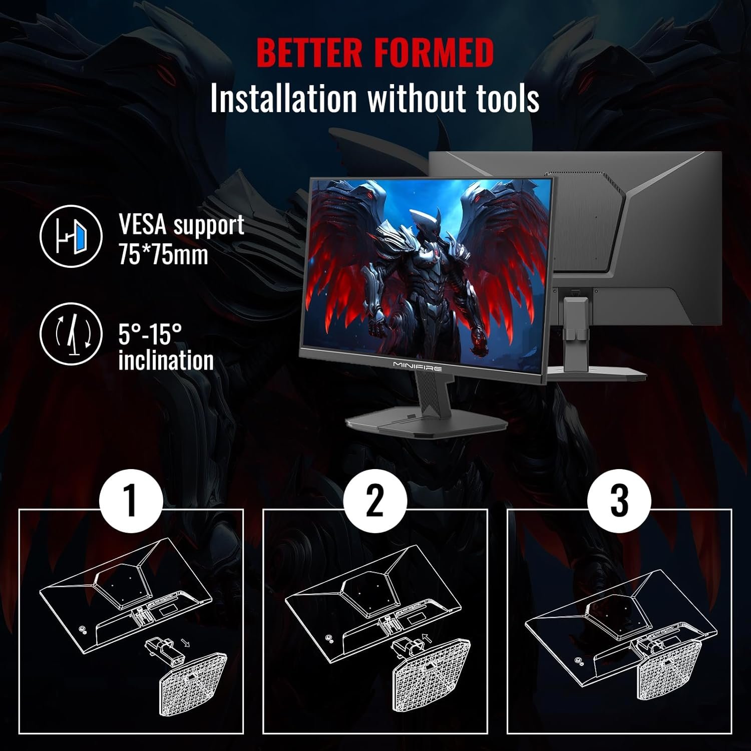 Монітор 24" Minifire Gaming MFG24F4L Full HD VA 180 Гц, фото №8
