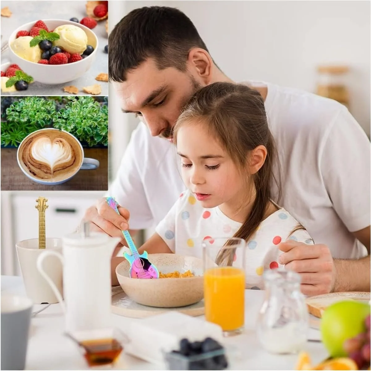 Ложка Тип Гітара Набір 3 шт. Різнокольорова Нержавіюча сталь, фото №6