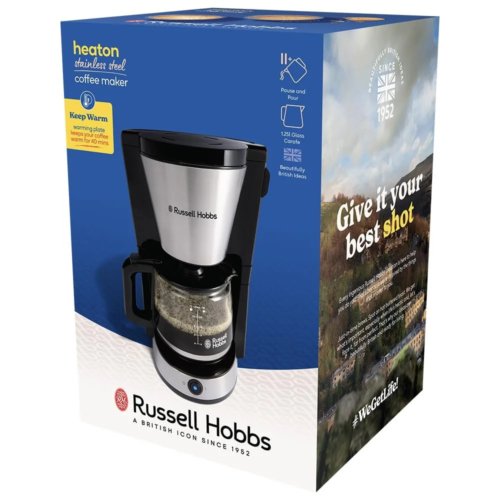 Кофеварка Russell Hobbs Heaton 27400-56 1.25 л 1000 Вт нержавеющая сталь, фото №10