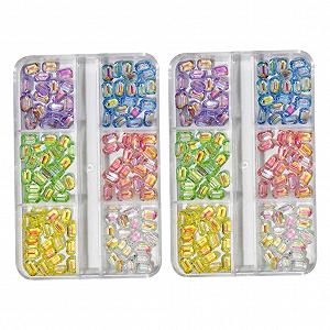 Прикраси Boxen, різнокольорові плоскі камені для творчого дизайну нігтів вдома та в салонах - Фото 1