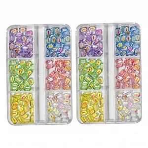 Прикраси Boxen, різнокольорові плоскі камені для творчого дизайну нігтів вдома та в салонах - Фото 1