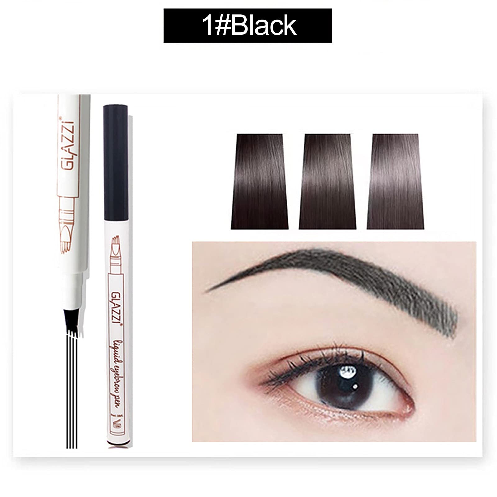 Карандаш для бровей с микро вилочкой Водостойкий Черный Один размер, фото №2