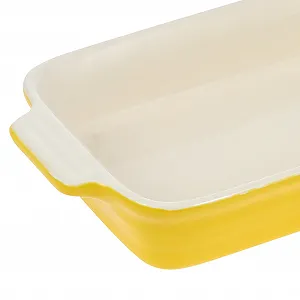 Прямоугольная форма для запекания TOYANDONA керамическая с двумя ручками Желтая synthetic.ua - Фото 1