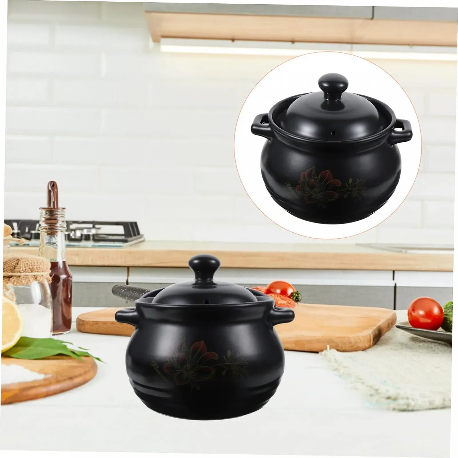 Кастрюля Gatuida Керамическая Керамика Черная, фото №2