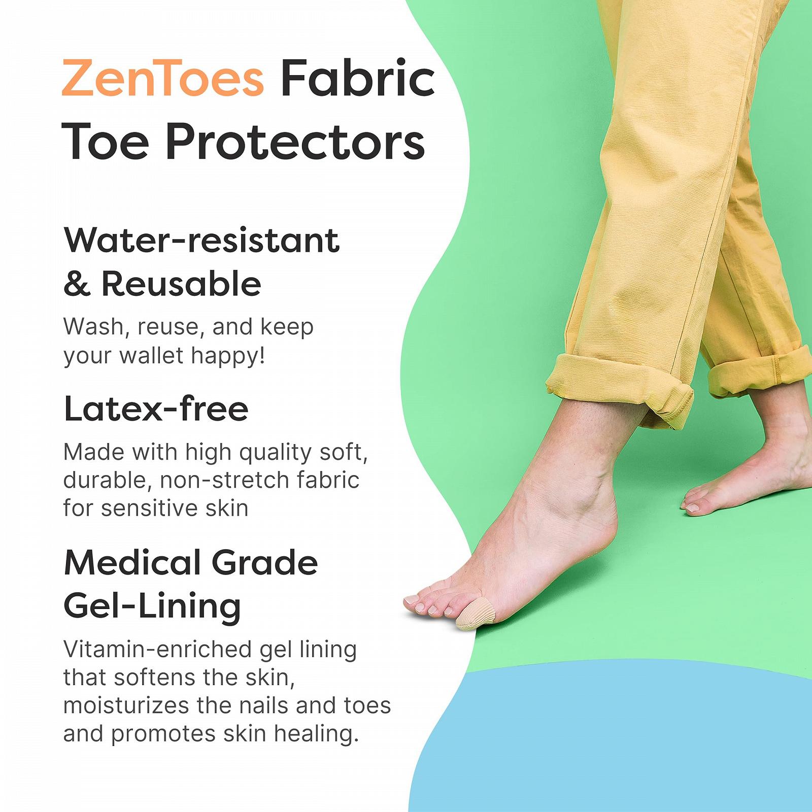 Напальчники ZenToes 5 шт. Закриті тканинні рукави з гелевою підкладкою, фото №3