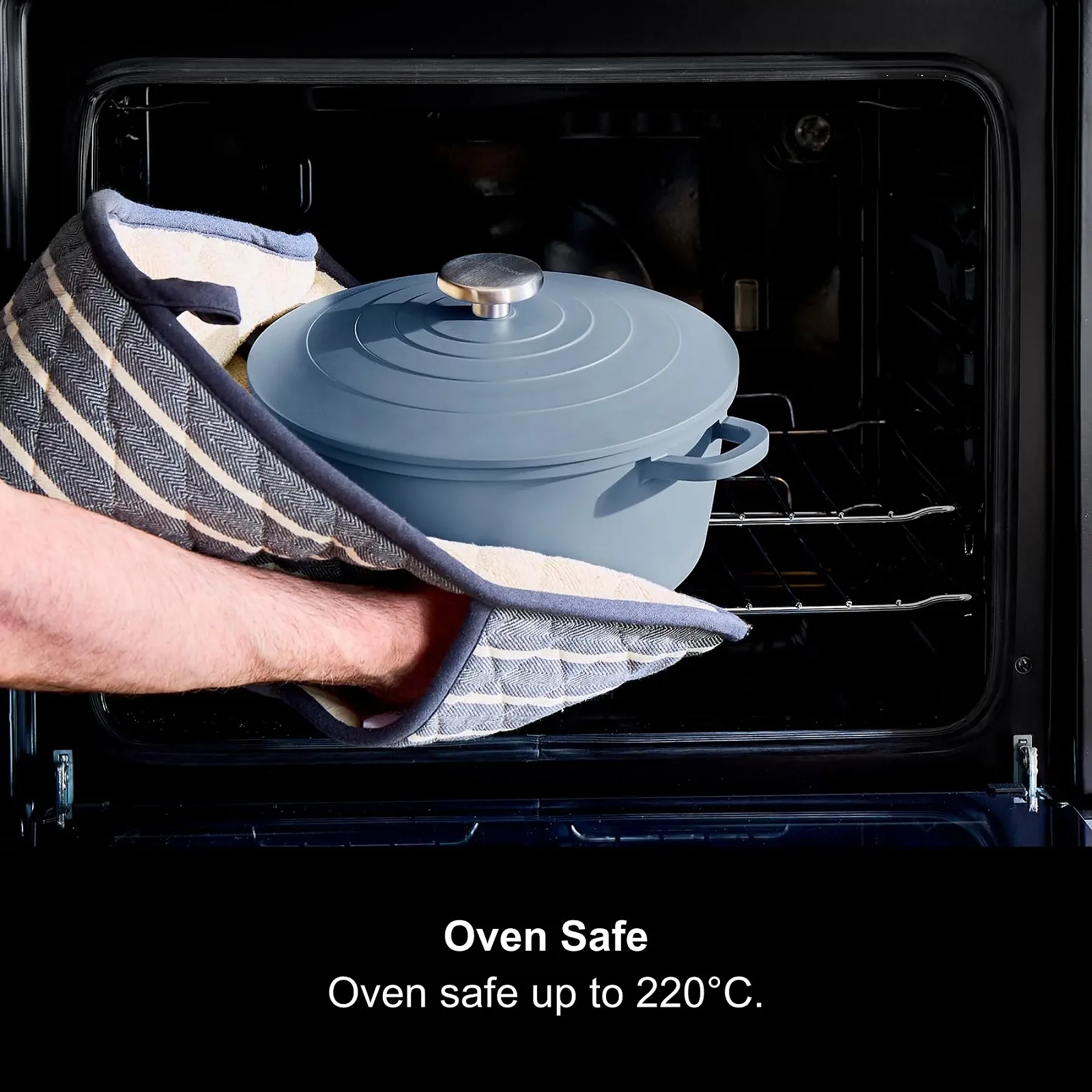 Гусятниця для запікання Morphy Richards 851252 литий алюміній 24 см антипригарне покриття легка синя, фото №6