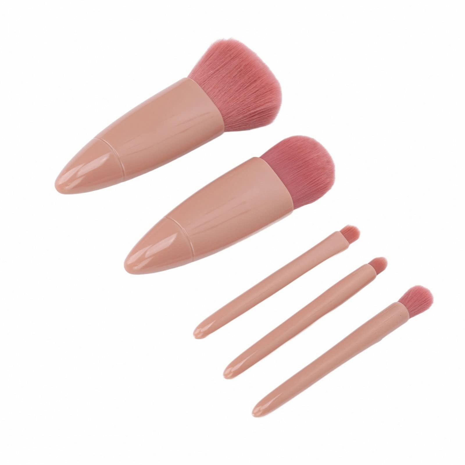 Набор кистей для макияжа Verdant Touch, 5 шт., портативный, волокно, мягкая щетина, мини-кисть для основы, кисть для теней с зеркалом и коробкой для хранения, фото №4