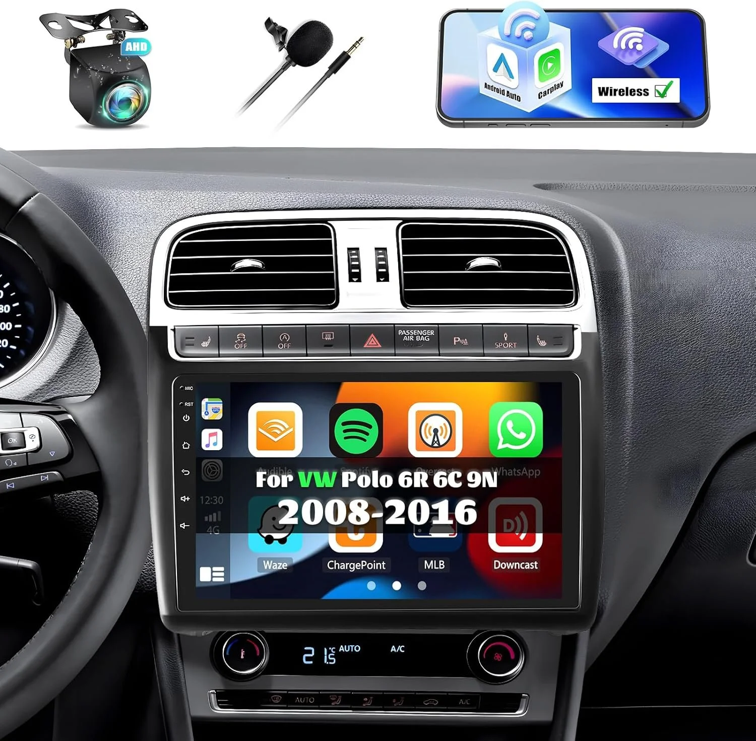Штатная автомагнитола CAMECHO для VW Polo 6R 6C 9N 2008-2016 / 9" / Сенсорная / 2/64Гб / Android 13 / Apple CarPlay / Android Auto / Bluetooth / WI-FI / GPS / USB, фото №2 Штатная автомагнитола CAMECHO для VW Polo 6R 6C 9N 2008-2016 / 9" / Сенсорная / 2/64Гб / Android 13 / Apple CarPlay / Android Auto / Bluetooth / WI-FI / GPS / USB, фото №2