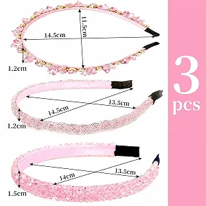 Набор обручей на голову со стразами, 3 шт. synthetic.ua - Фото 1