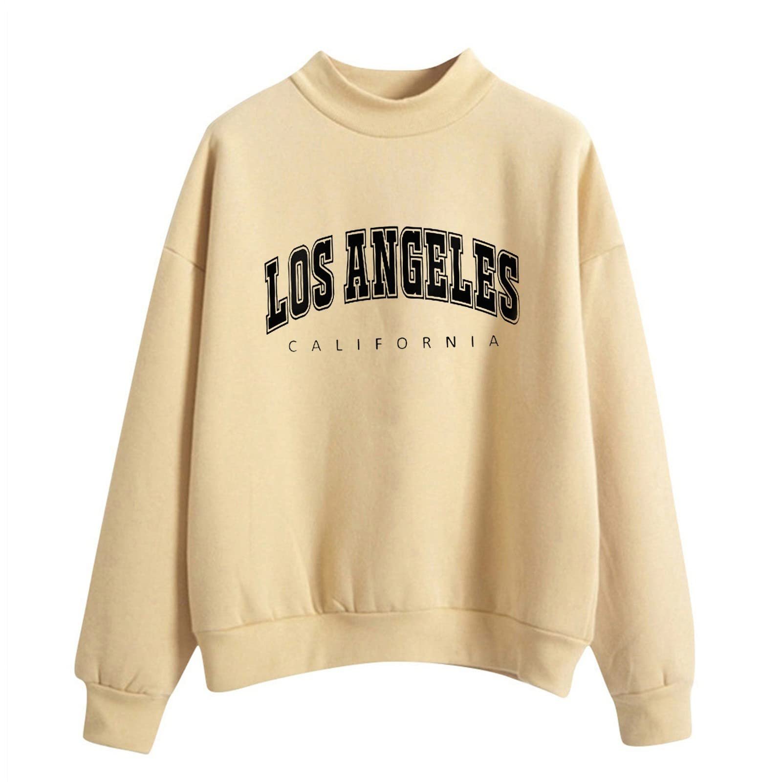 Женский Свитшот Los Angeles California С буквенным принтом, Y2K, однотонный, круглый вырез, легкий, винтажный, зимний, осенний, одежда, круглый вырез, свободный крой, воротник-стойка, однотонный, фото №1