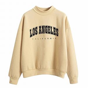 Женский Свитшот Los Angeles California С буквенным принтом, Y2K, однотонный, круглый вырез, легкий, винтажный, зимний, осенний, одежда, круглый вырез, свободный крой, воротник-стойка, однотонный - Фото 1