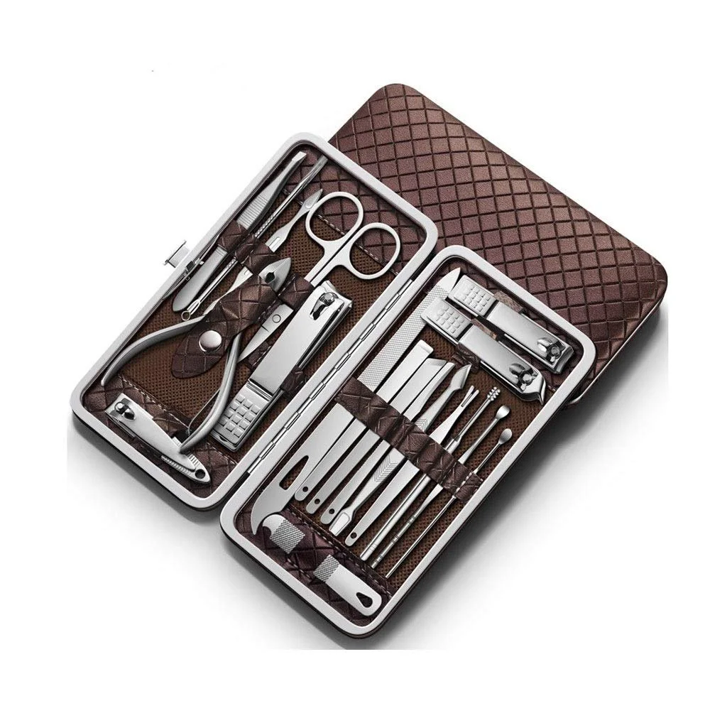 Набор для ногтей, 19 предметов, Коричневый, фото №1 Набор для ногтей, 19 предметов, Коричневый, фото №1