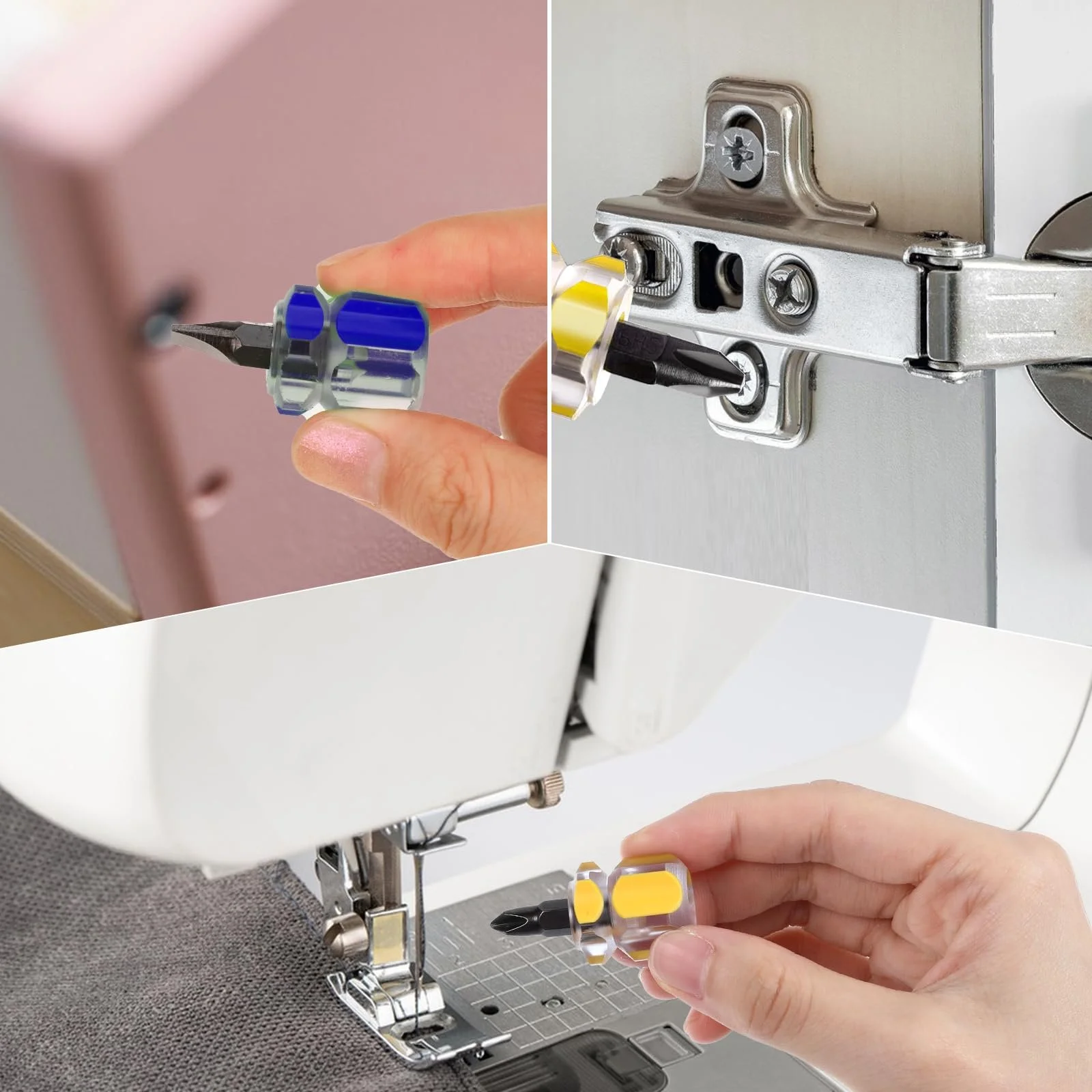 Набір викруток коротких Mabor Mini 4 шт шліц 0.6 см та Phillips Чорний Синій, фото №4