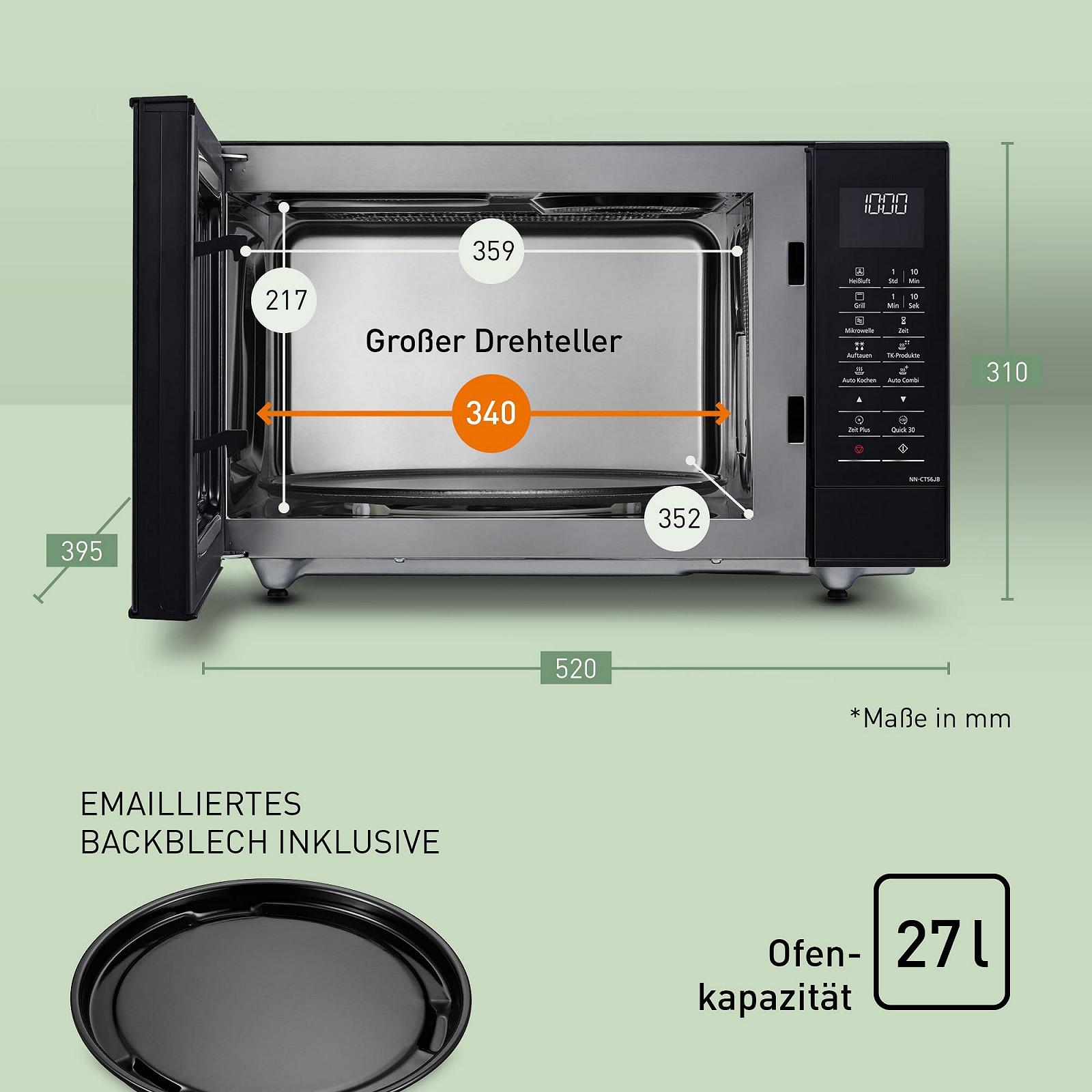Мікрохвильова піч з конвекцією та грилем Panasonic NN-CT56 SlimDesign 27 L 1000 W, фото №6 Мікрохвильова піч з конвекцією та грилем Panasonic NN-CT56 SlimDesign 27 L 1000 W, фото №6