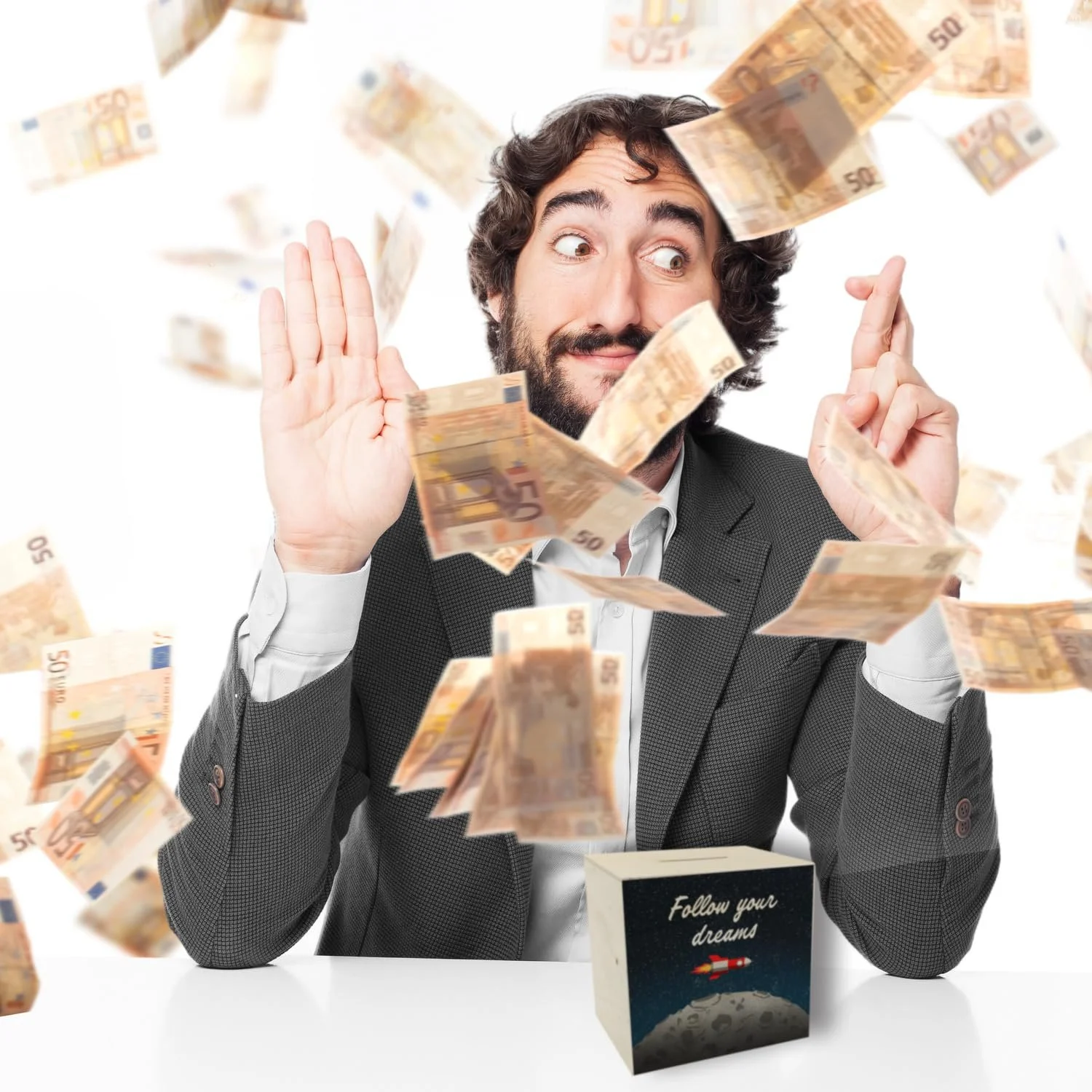 Скарбничка дерев'яна Rocket in Space Follow Your Dreams Ракета Космос, фото №7