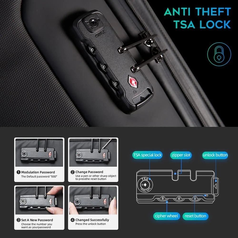 Рюкзак для ноутбука BANGE Upgrade Anti-Theft USB M черный, фото №2 Рюкзак для ноутбука BANGE Upgrade Anti-Theft USB M черный, фото №2