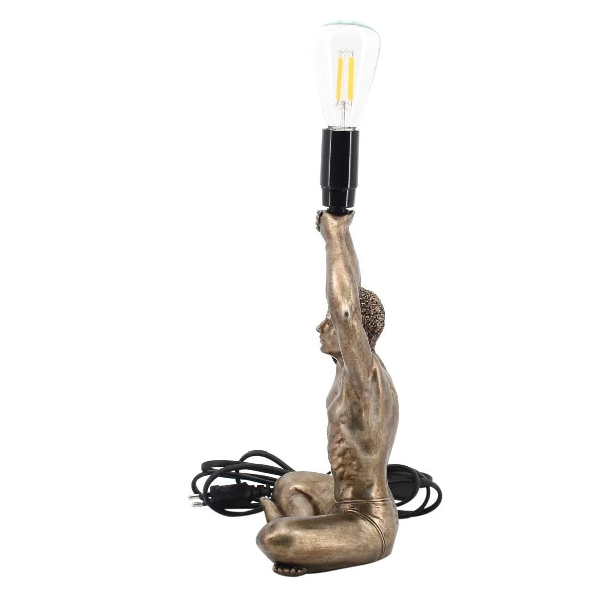 Настільна лампа Decorative Naked Man Yoga Resin Bronze Effect 30 см Бронза, фото №2