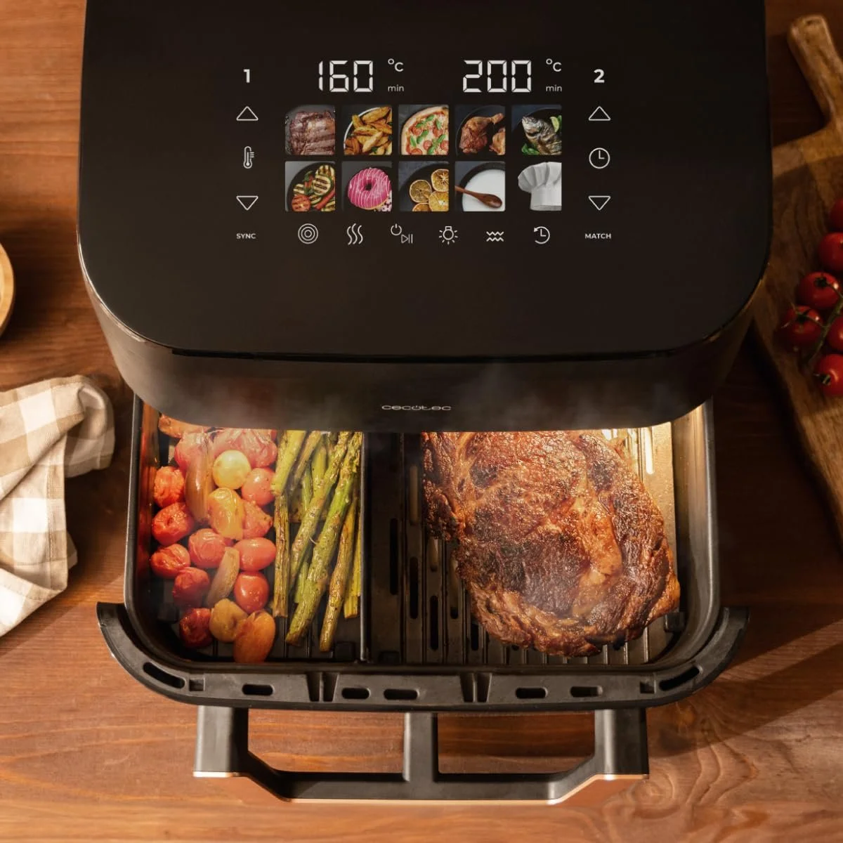 Мультипечь Cecotec Cecofry & Grill Smokin' 10000 10 л 2200 Вт Гриль Коптильня 40-200°C 10 меню, фото №4 Мультипечь Cecotec Cecofry & Grill Smokin' 10000 10 л 2200 Вт Гриль Коптильня 40-200°C 10 меню, фото №4