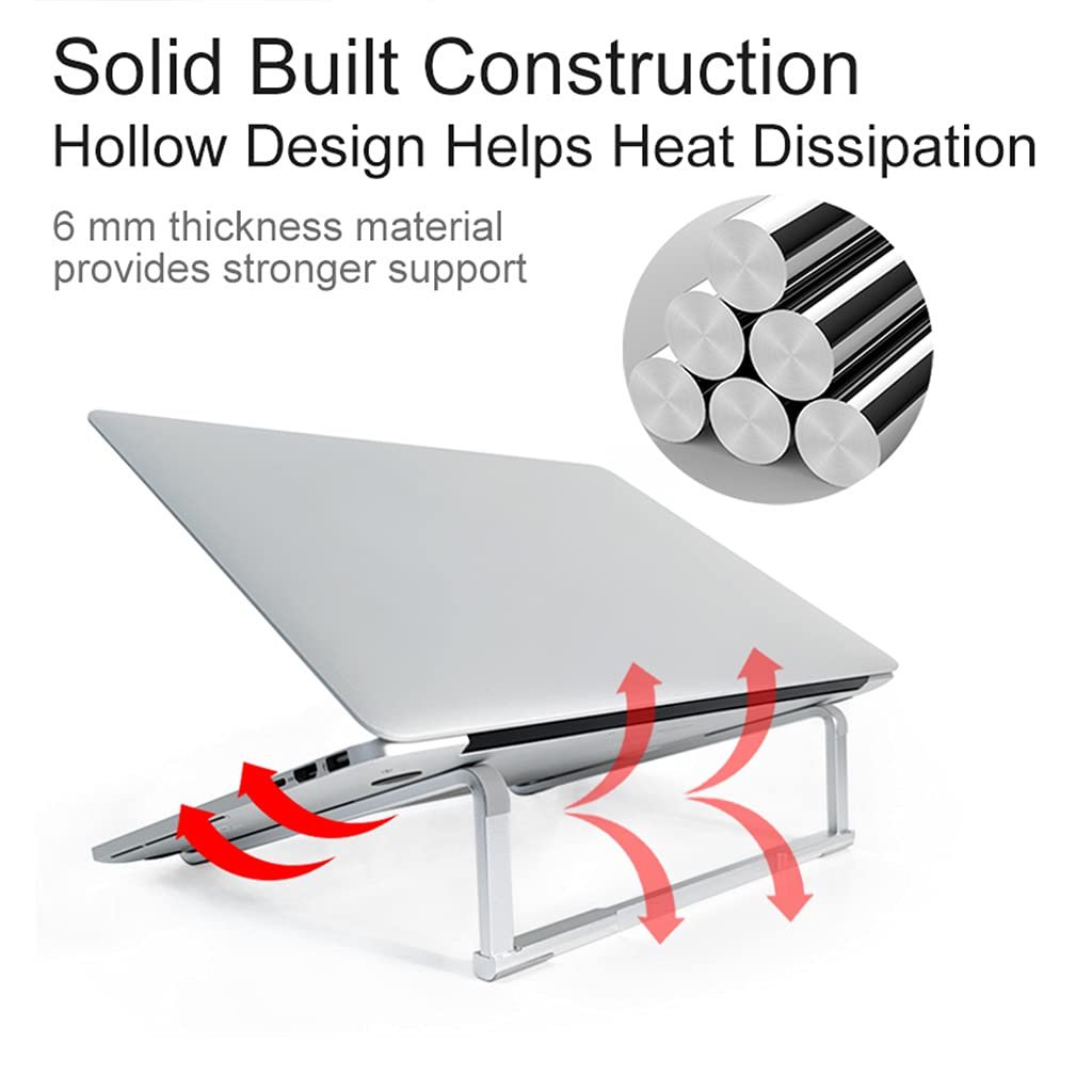 Підставка для ноутбука Khlstder алюмінієва Легка складана підставка-тримач для ноутбука/планшета Протиковзка Портативна складана настільна підставка для столу, фото №4