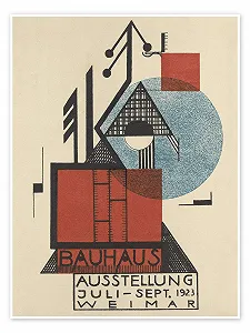 Постер Bauhaus Exhibition 1923 Map IX Бежевый 50 x 70 см - Фото 1