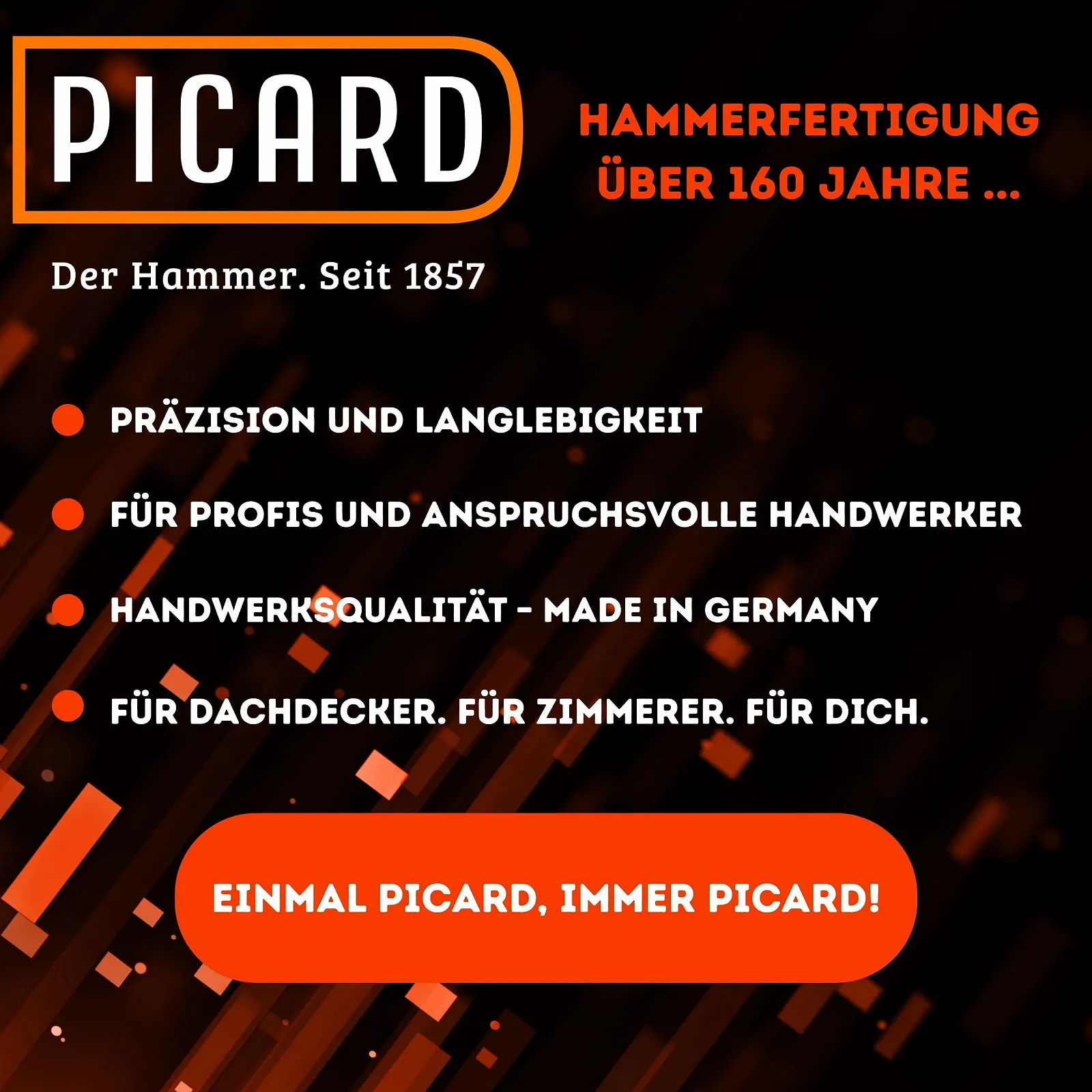 Набор кровельщика PICARD Roof Crown Set 3 цельностальной молоток-кирка № 790 1/2 и угольник плотника 180 мм, фото №9 Набор кровельщика PICARD Roof Crown Set 3 цельностальной молоток-кирка № 790 1/2 и угольник плотника 180 мм, фото №9