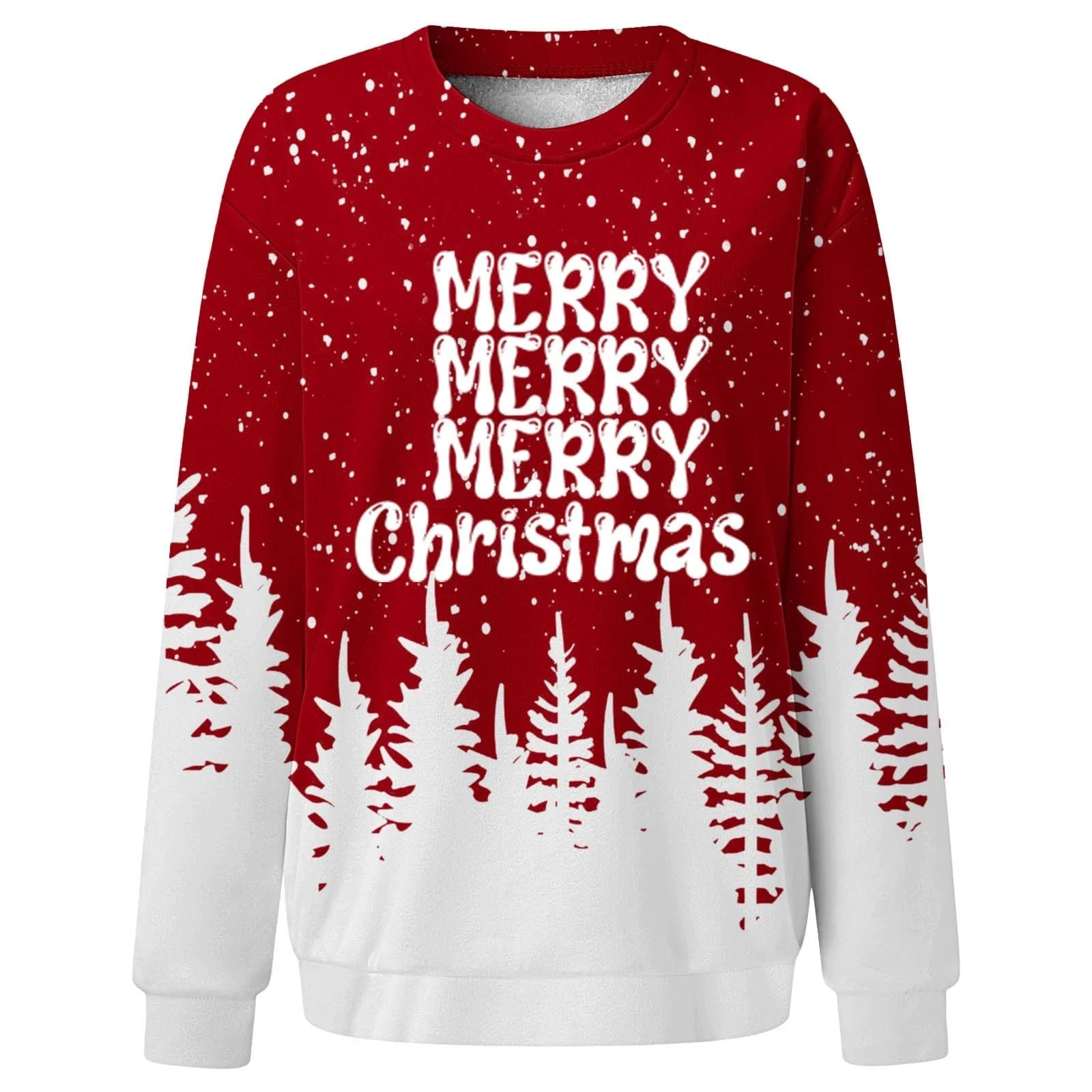 Рождественский Топ Женские Толстовки Повседневные 2025 Женский Осенне-Зимний Рождественский Принтованный Пуловер Топы Длинный Рукав Круглый Вырез Свободные Толстовки Зимняя Одежда, фото №2