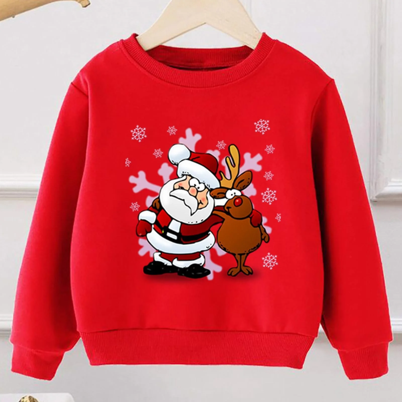 Забавный рождественский джемпер Unisex Детский рождественский свитшот для мальчиков и девочек, с длинными рукавами, теплый, удобная рождественская рубашка с длинными рукавами для подростков, фото №2