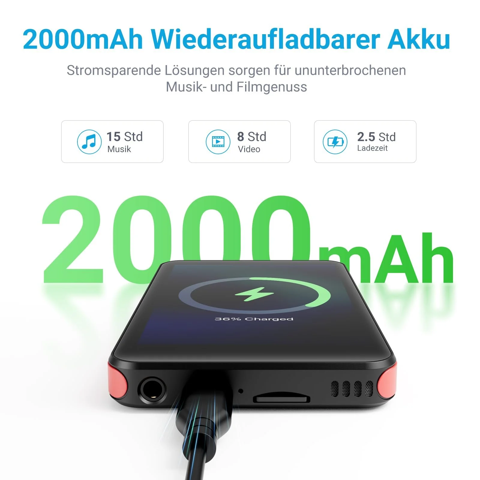 MP3-плеер MECHEN 96GB с Bluetooth 4.1 и WLAN - 4-дюймовый сенсорный экран Android 10, совместимый со Spotify/Amazon Music/Audible, фото №7