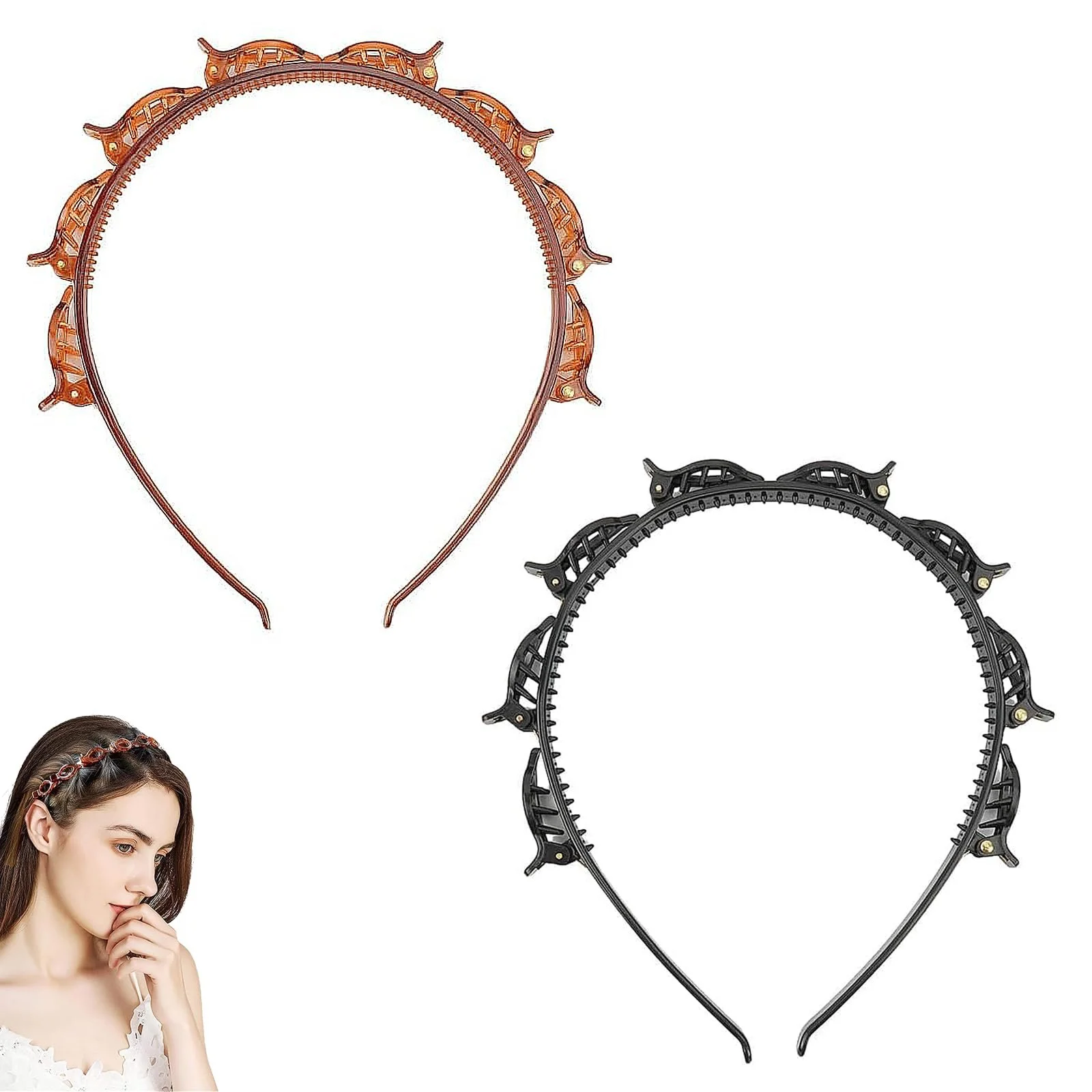 Обруч для волос с клипсами (2 шт.), фото №1