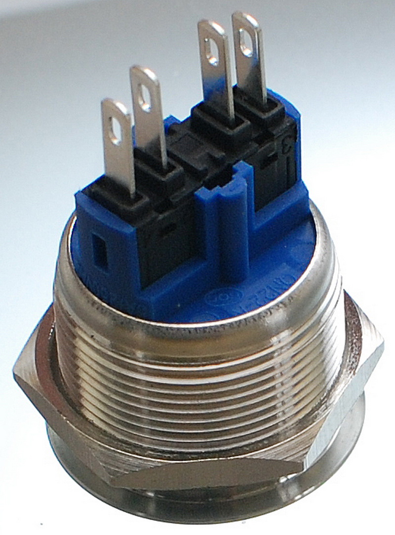 Кнопка антивандальна VJ Parts d25mm стрижка 22mm h30mm 4 контакту, фото №2