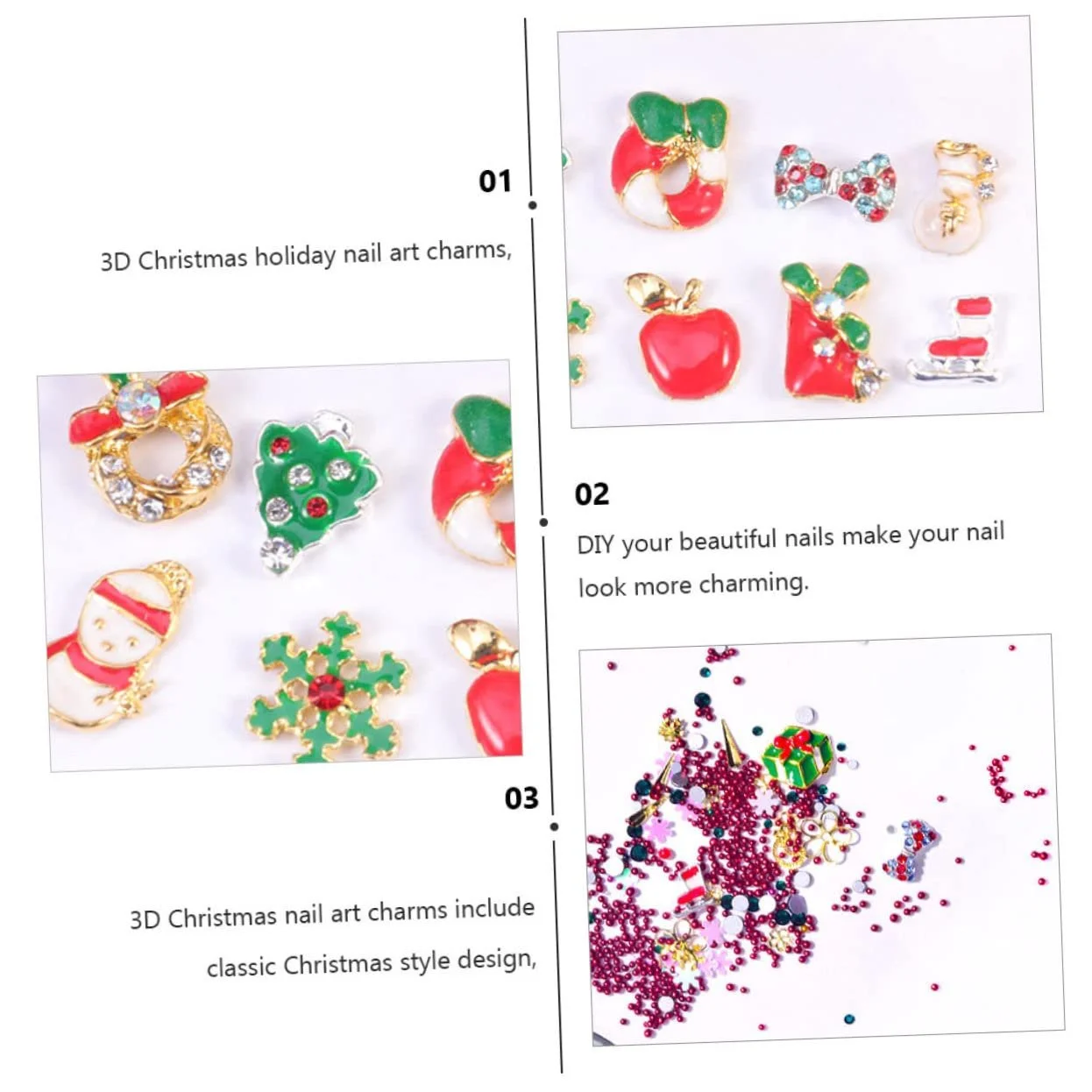 Стрази Healeved Різдвяні, набір, сніжинки, фото №2