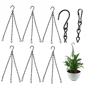 Подвесные металлические цепочки 6 шт. 42 см Черные - Фото 1