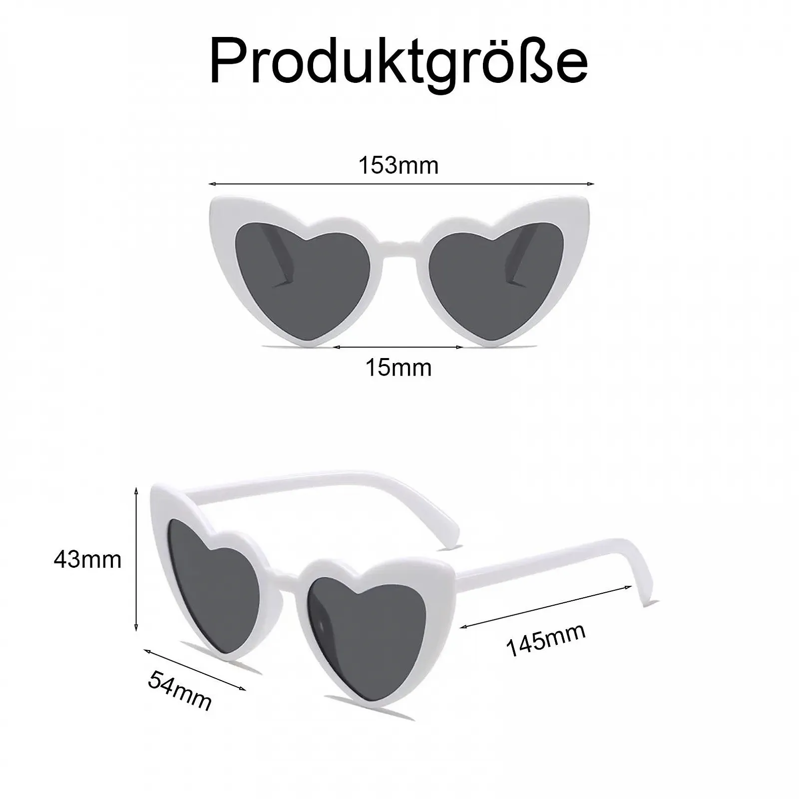 Сонцезахисні окуляри Серце Білий Жіночі Вінтажні у формі серця, фото №2