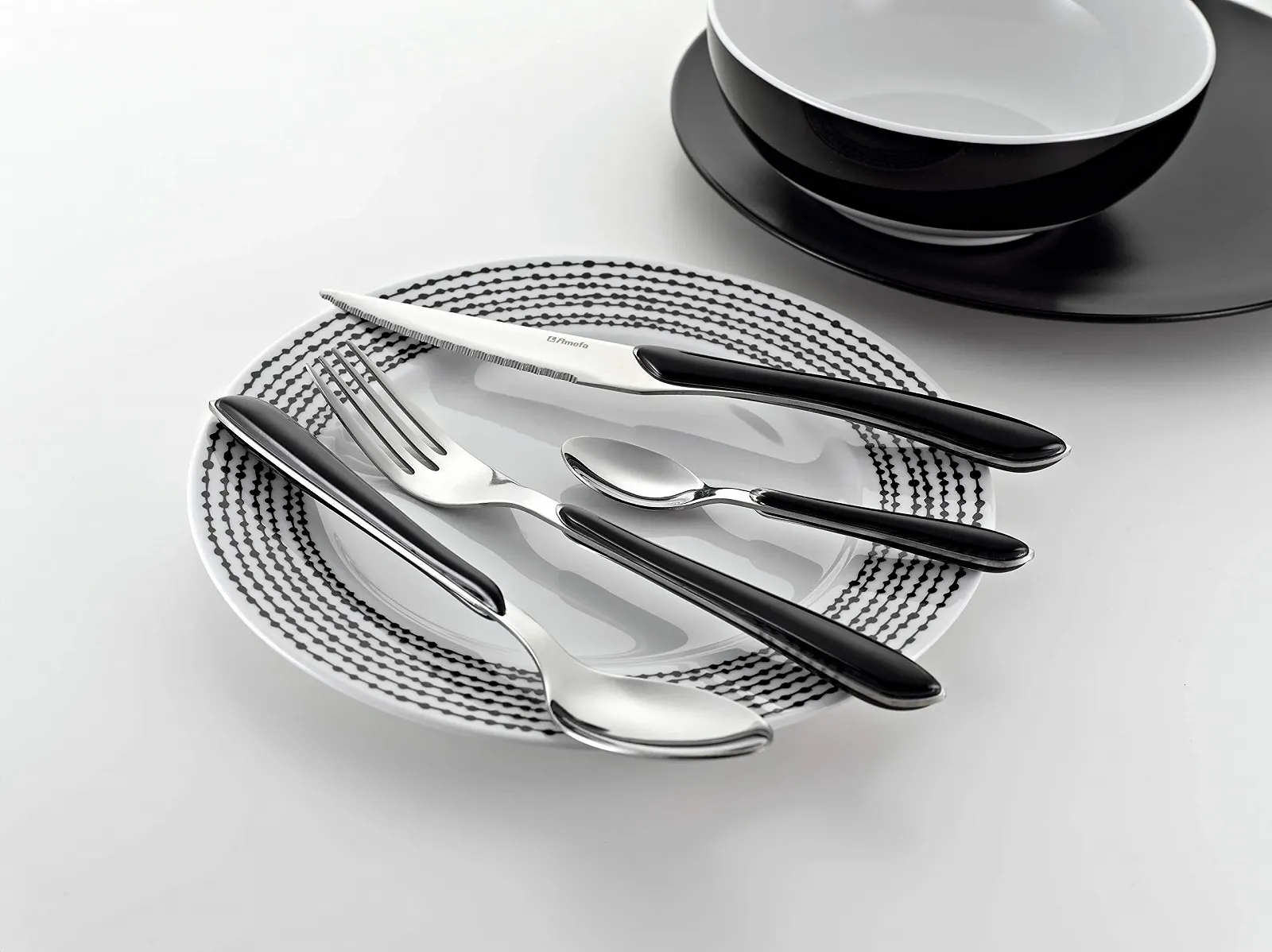 Набор столовых приборов Amefa Eclat 24 предмета, черный, фото №8 Набор столовых приборов Amefa Eclat 24 предмета, черный, фото №8