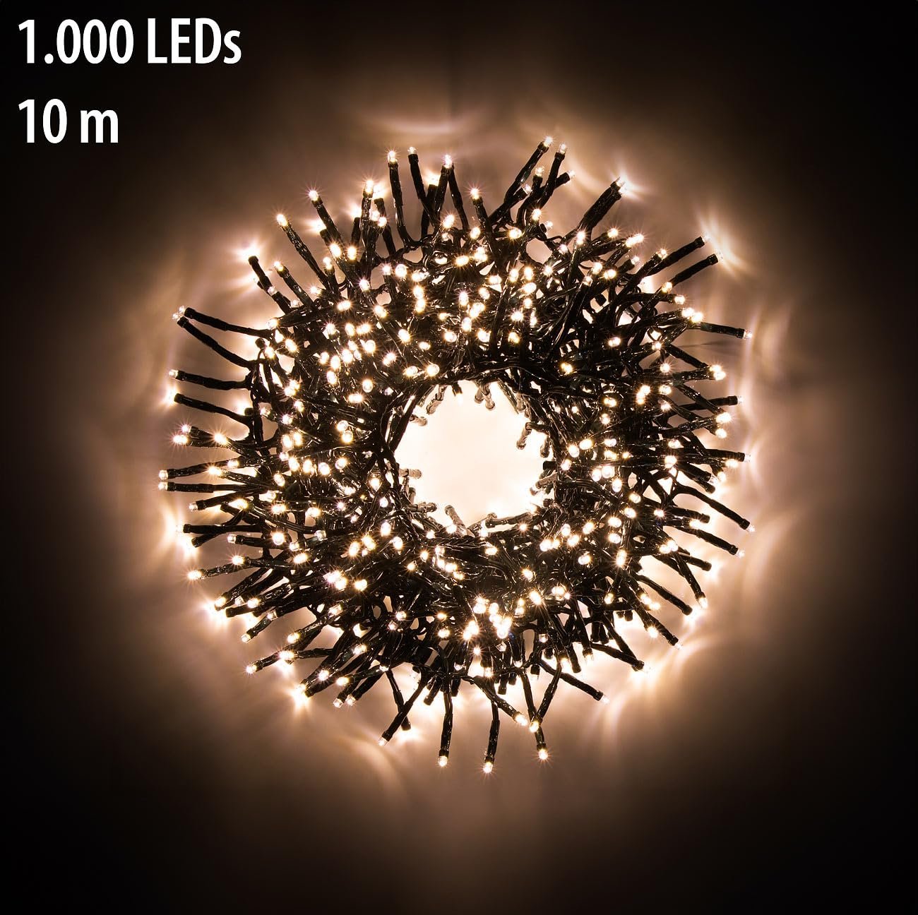 Гирлянда Lunartec CHRISTMAS LED, 1000 светодиодов, 8 режимов, IP44, 10 м, теплый белый, фото №2