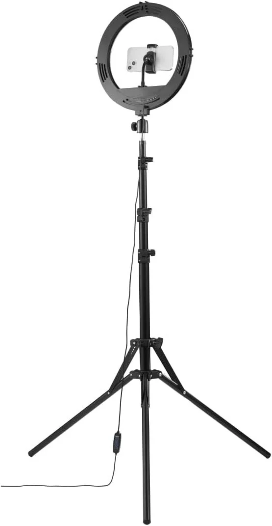 Кільцева LED лампа зі штативом Hama 00004659 Чорна, фото №2 Кільцева LED лампа зі штативом Hama 00004659 Чорна, фото №2