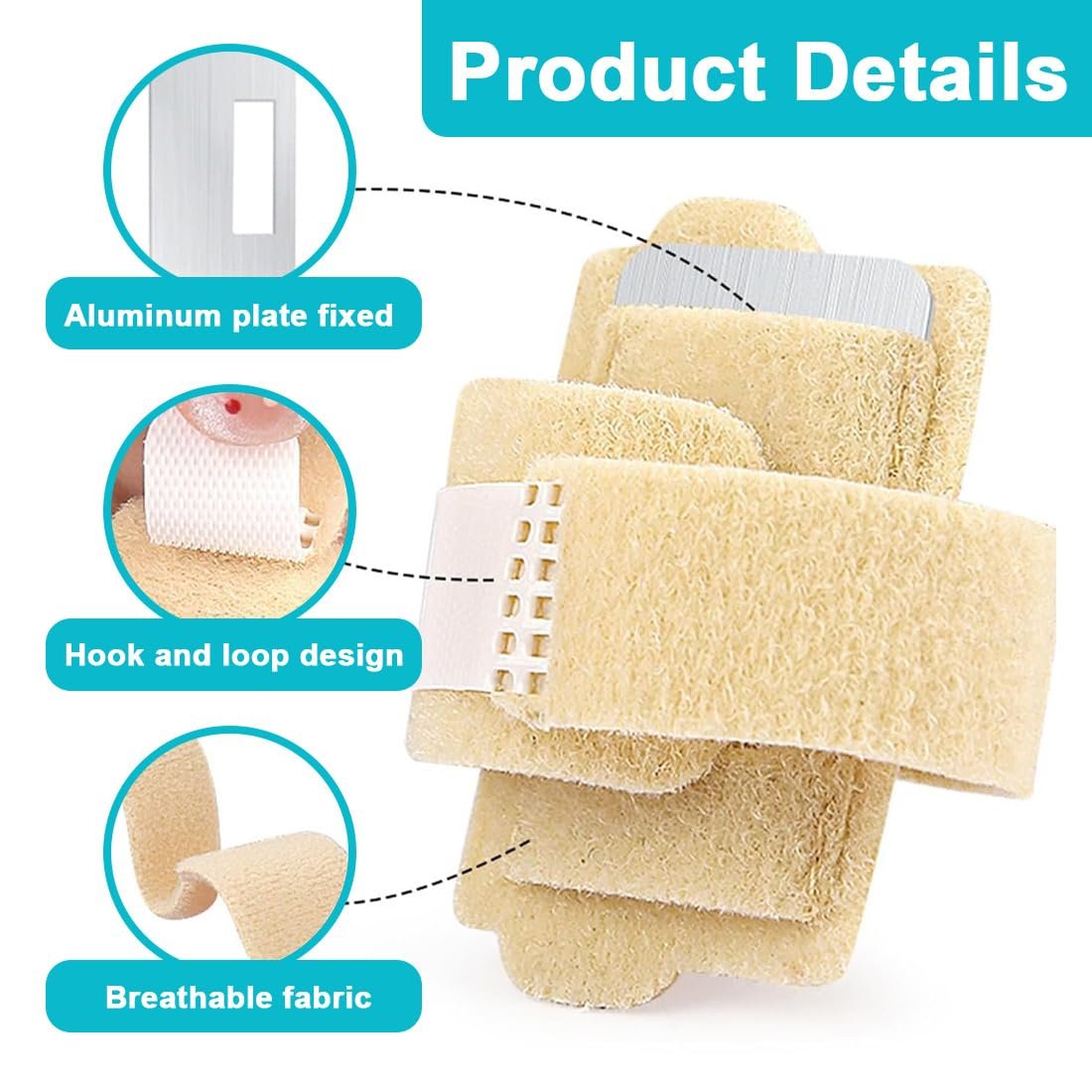 Випрямляч для молоткоподібних пальців TISCH, 2 шт., з металевою пластиною, фото №4