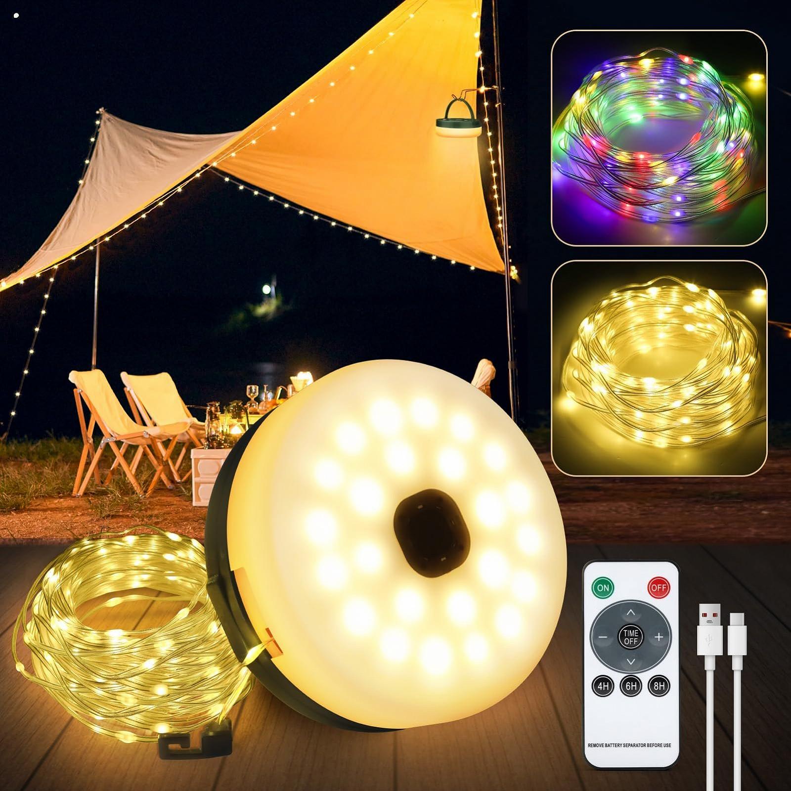 Гирлянда NEUTYPECHIC кемпинговая, 10 м, LED, 9 режимов освещения, IP44 водонепроницаемая, рулонная, фото №1
