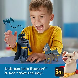 Набор фигурок Бэтмен и Эйс DC Super Pets DC League of Super-Pets, 2 подвижные фигурки и аксессуары synthetic.ua - Фото 1