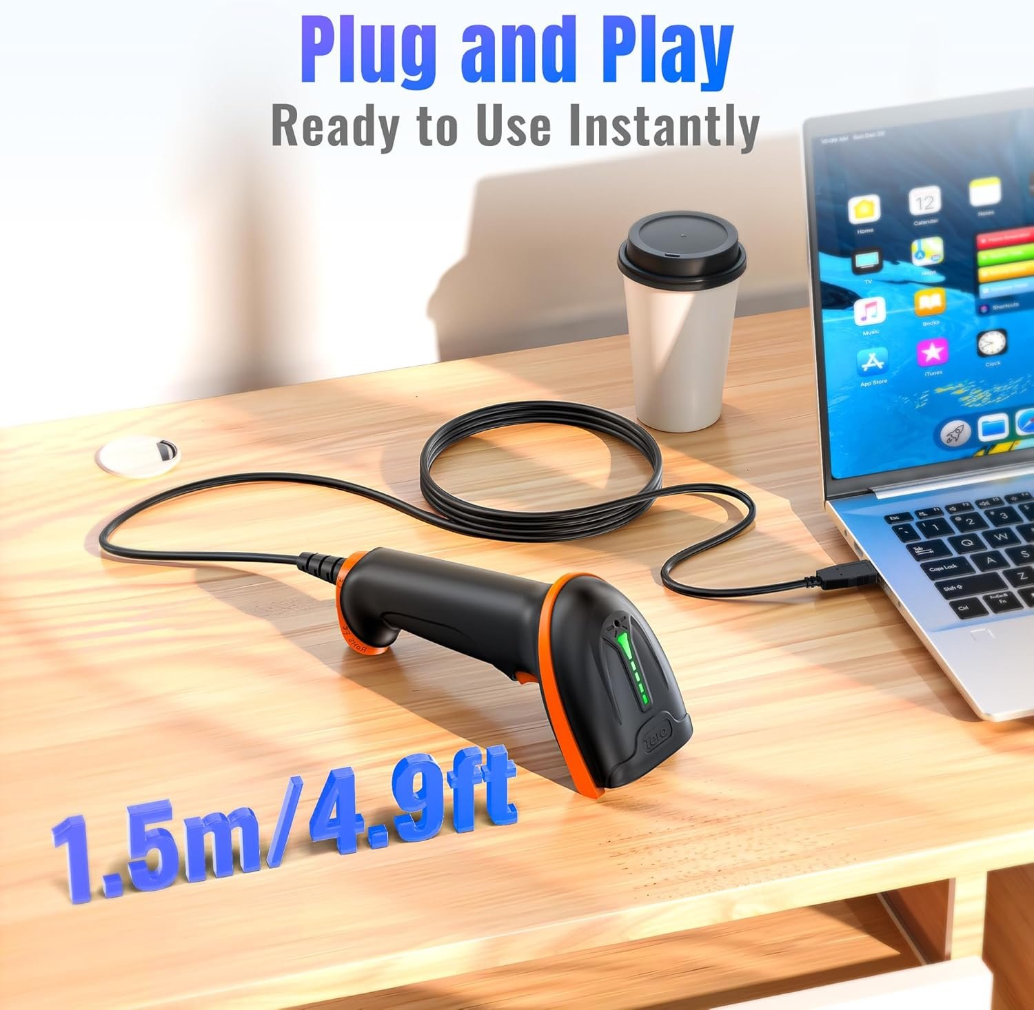 Сканер Tera D5100Y Черно-оранжевый, фото №3