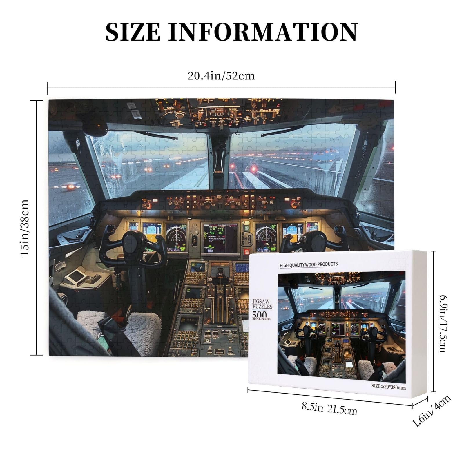 Пазл Aeroplane Cockpit 500 деталей деревянный 52 x 38 см, фото №4