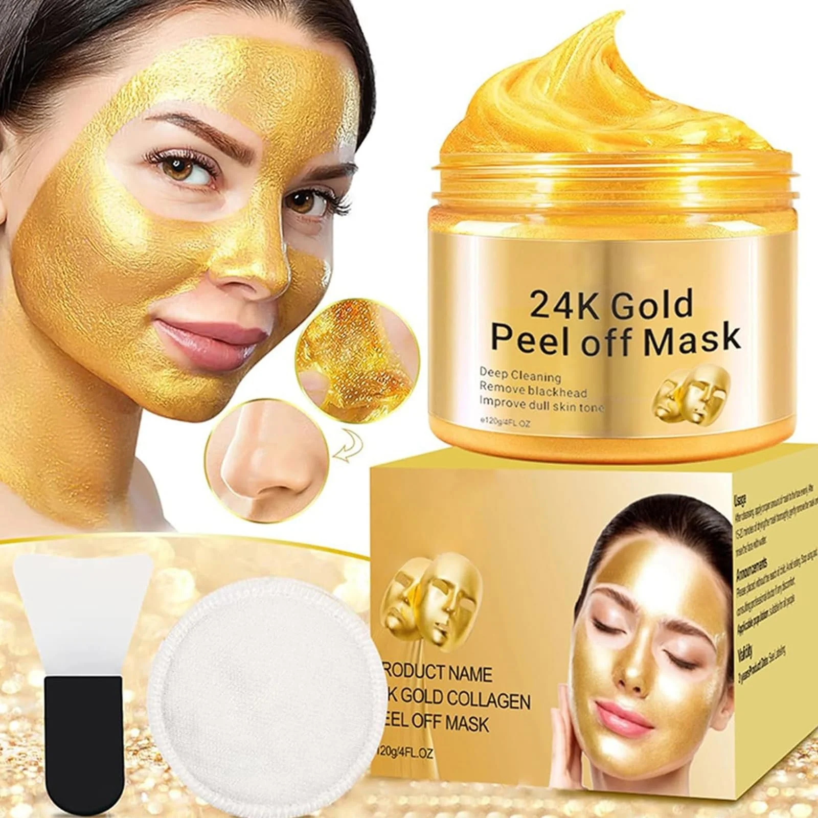 Маска для лица 24k Gold Peel Off, против морщин, омолаживающая, для ухода за кожей и красоты, для женщин, 120 мл, фото №7 Маска для лица 24k Gold Peel Off, против морщин, омолаживающая, для ухода за кожей и красоты, для женщин, 120 мл, фото №7