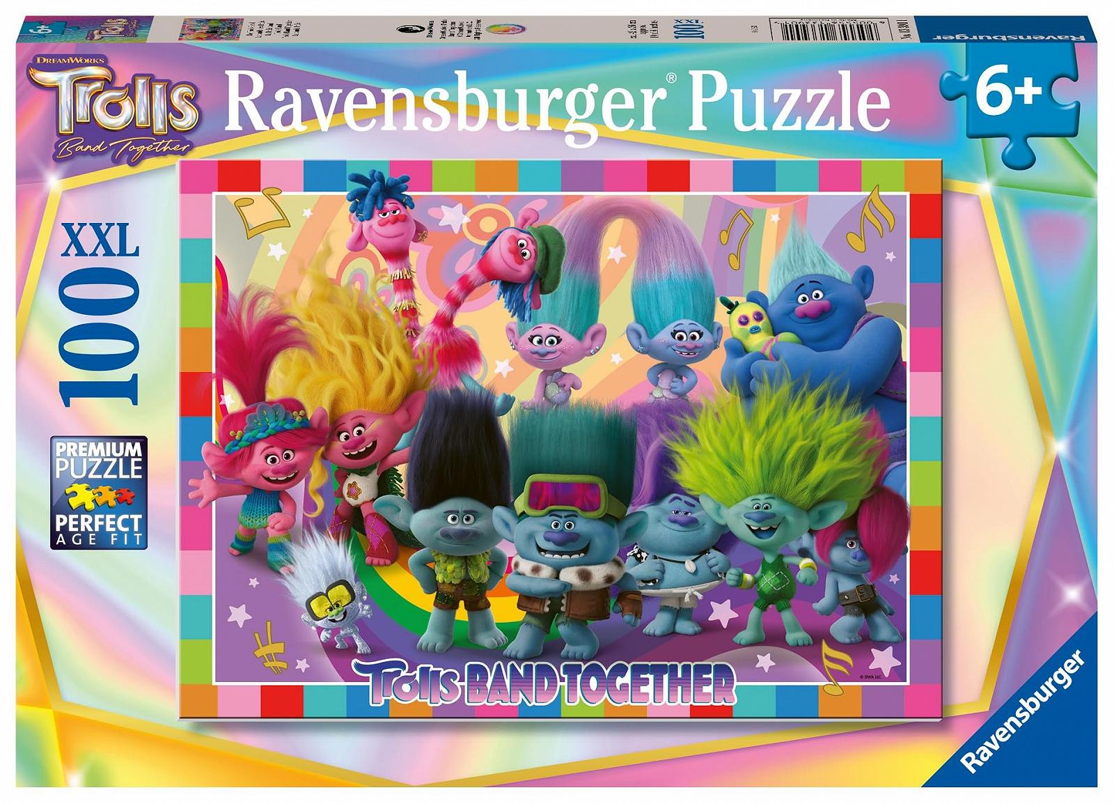 Дитячий пазл Ravensburger 13390 The Trolls Band 100 елементів XXL, фото №1
