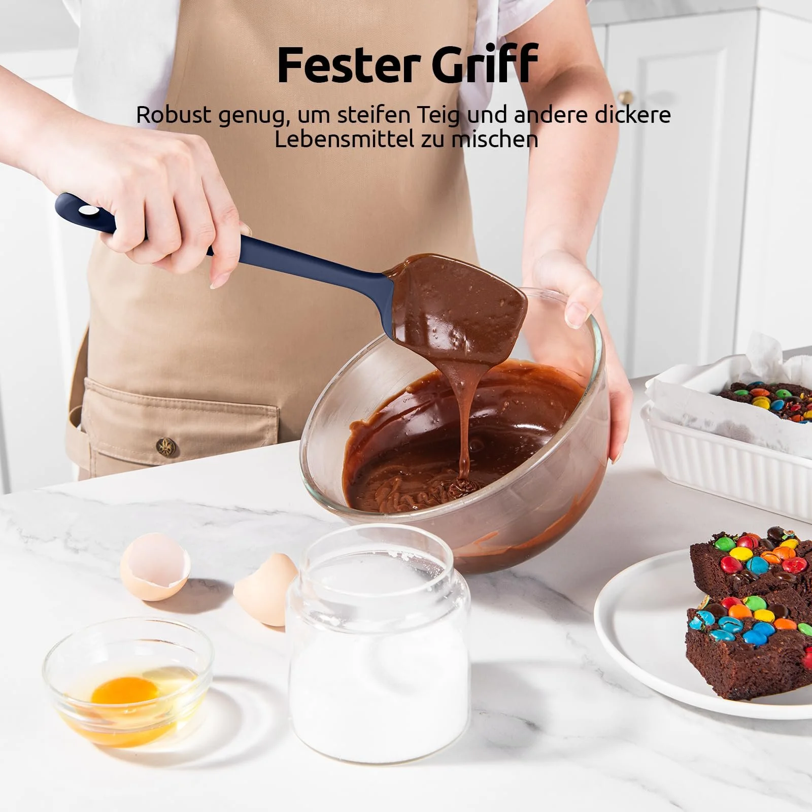 Набор лопаток-ложек силиконовых U-Taste 3 шт. термостойкие до 250°C без BPA разноцветные, фото №5