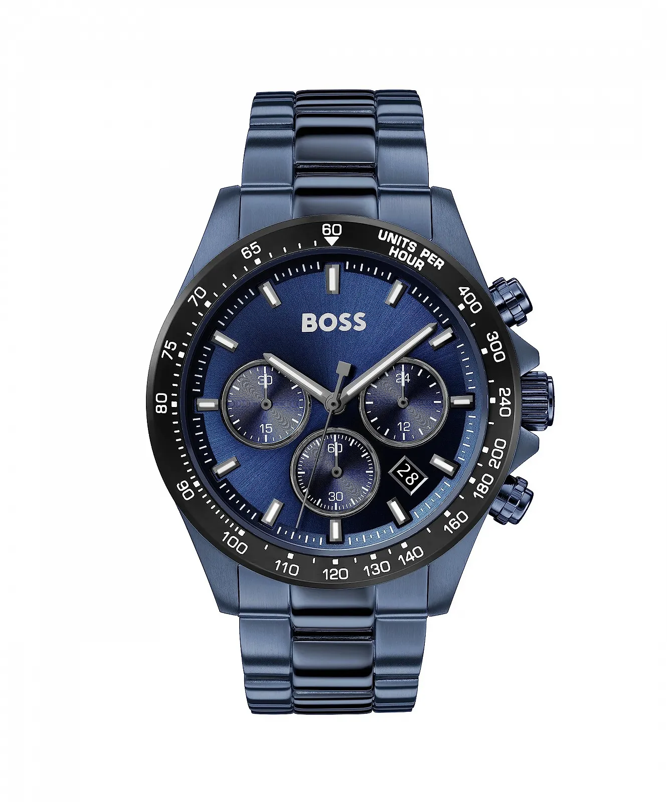 Мужской Хронограф BOSS Коллекция Hero 43 мм, кварцевые часы с браслетом из нержавеющей стали (звенья или сетка), функция даты, 3 дополнительных циферблата, водостойкость 5 ATM, фото №1 Мужской Хронограф BOSS Коллекция Hero 43 мм, кварцевые часы с браслетом из нержавеющей стали (звенья или сетка), функция даты, 3 дополнительных циферблата, водостойкость 5 ATM, фото №1