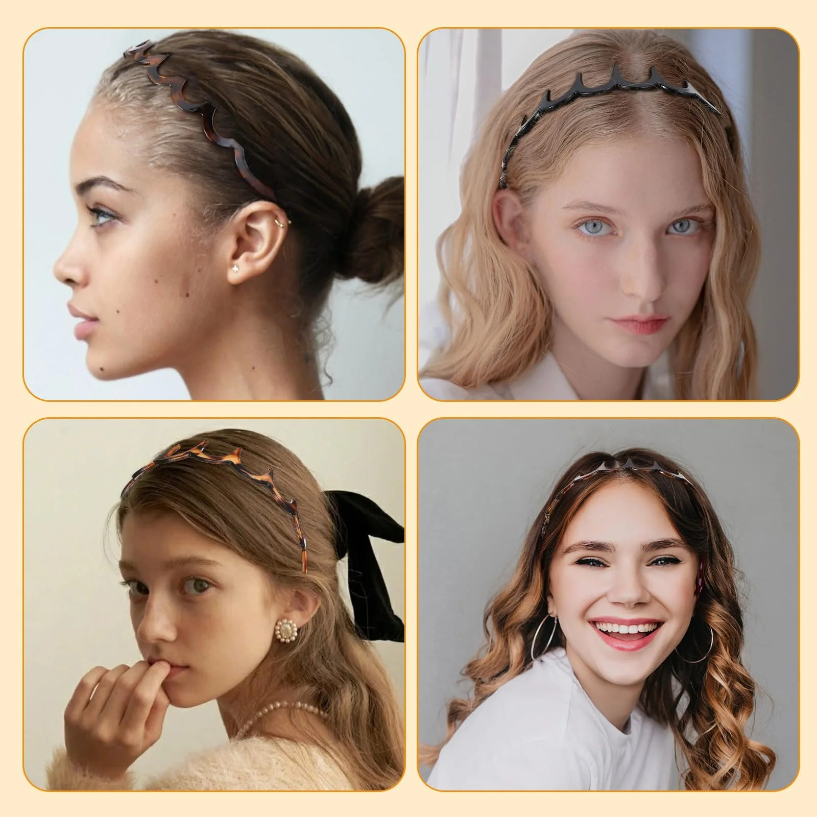 Обруч Zigzag Набір 4 шт. Без ковзання, для дівчат, фото №4