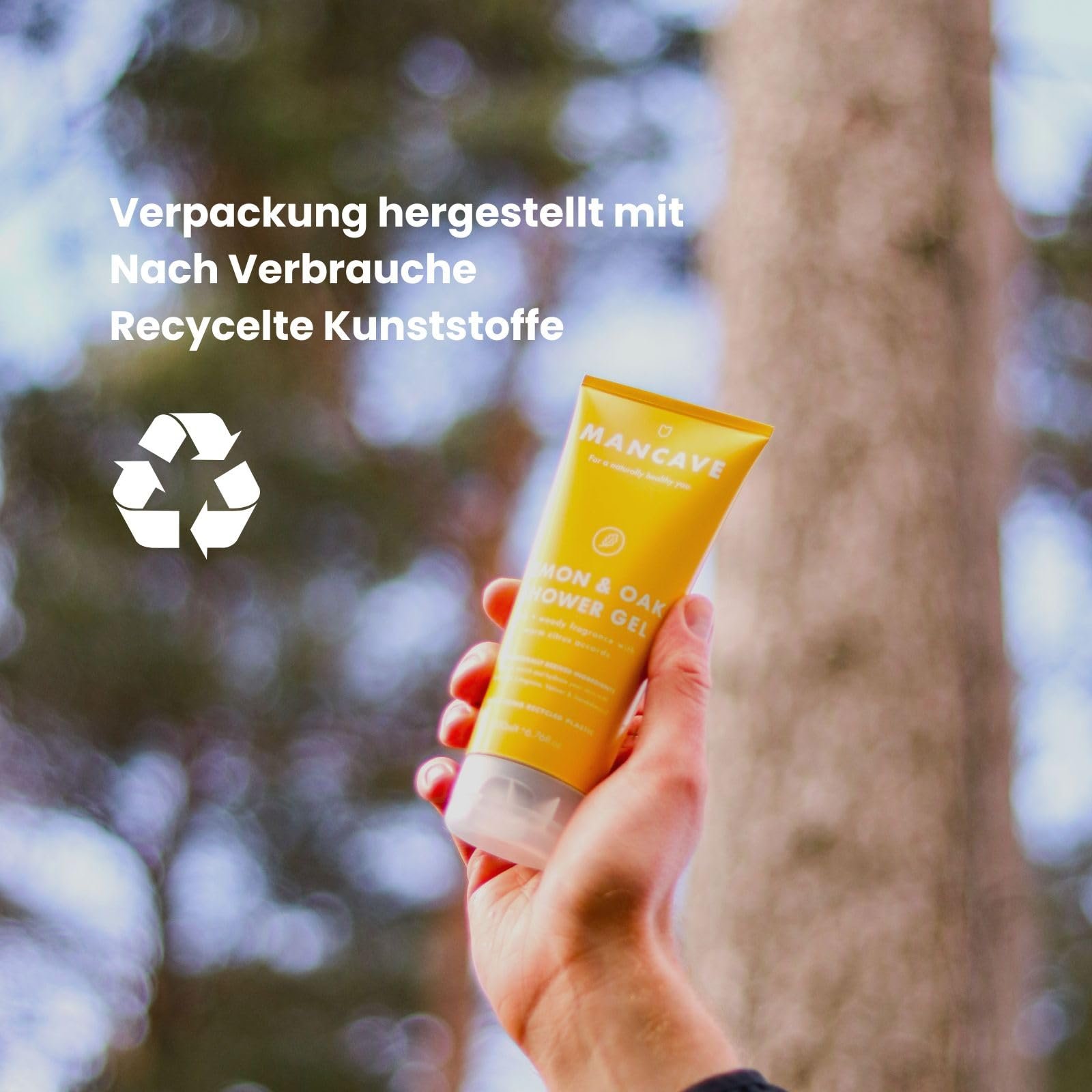 Гель для душу ManCave Lemon Oak 200 мл Натуральний склад Веганський Тюбик із переробленого пластику, фото №6